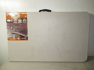 lot 1 image: LifeTime 8 ft. Fold-in-Half Table Almond