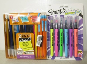 lot 17 image: Combo Lot of Bic 60 Count #2 Mechanical Pencils & Sharpie 6 Pack Clear View Highlighters