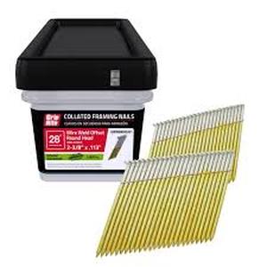 lot 73 image: Grip-Rite 2-38 in. Angled Strip Hot-Dip Galvanized Framing Nails 28 deg 1000 pk