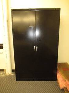 lot 36 image: Tennsco Shelving Jumbo Storage Cabinet, 78 in H, 48 in W, Black