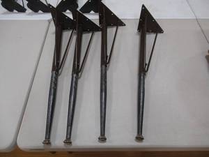 lot 61 image: Set of 4 Metal Adjustable Legs-Brown