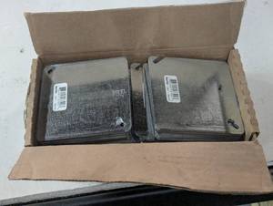lot 81 image: Box of 4 steel Blank Covers for Metal Electrical Box