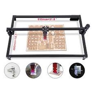 lot 5 image: 80W Laser Engraver Cutter, 10W Optical Power Laser Engraving Cutting Machine with Air Assist (32x18 cutting area)