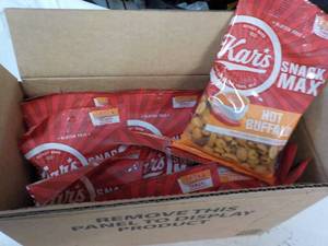 lot 201 image: 12 ct 4 oz bags Kars Hot Buffalo Sn...