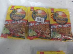 lot 218 image: 6 ct Chili Lime Peanuts 7.5 oz bag...