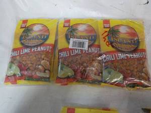 lot 219 image: 6 ct Chili Lime Peanuts 7.5 oz bag...