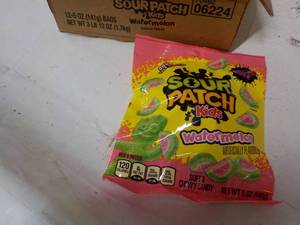 lot 232 image: 12ct Sour Patch Kids Watermelon Can...
