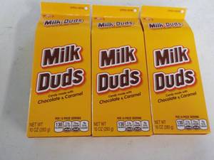 lot 250 image: 3 ct Milk Duds 10 oz boxes past be...