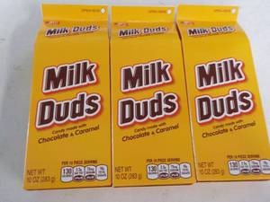 lot 251 image: 3 ct Milk Duds 10 oz boxes past be...