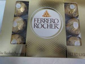 lot 264 image: 3 ct Ferrero Rocher 5.3 oz boxes...