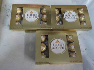 lot 270 image: 3 ct Ferrero Rocher 5.3 oz boxes...