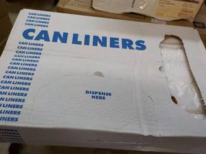 lot 322 image: Case of 250 Clear 33 Gallon Can Lin...