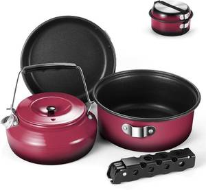 lot 14 image: Odoland 5 Piece Camping Cookware Set