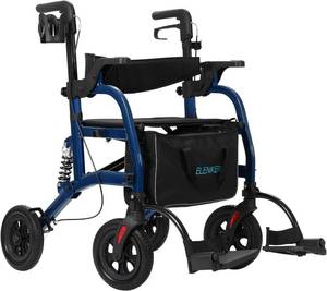 lot 31 image: Elenker Rollator Walker Transport Wheelchair Combo