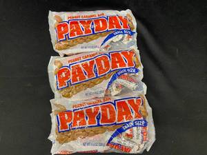 lot 2 image: Pack of 3 PAYDAY Peanut Caramel Bars - Snack Size (Best Before Jan 2024)