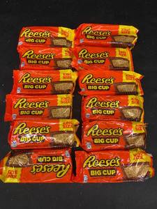 lot 32 image: TT - Lot of 12 King Size Reeses Big Cup Milk Chocolate with Peanut Butter