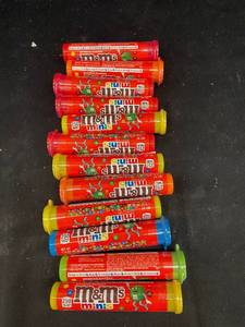 lot 33 image: UU - Lot of 12 Mini M&Ms Candy Tubes - Assorted Flavors