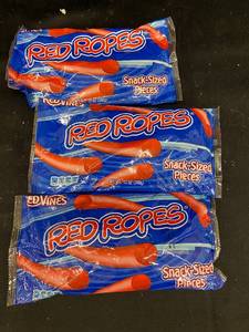 lot 35 image: WW - 3 Packs of Red Ropes Snack-Sized Candy - 12 oz Each