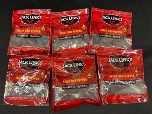 lot 37 image: XX - Set of 6 Jack Links Beef Jerky - Spicy Red Pepper Flavor