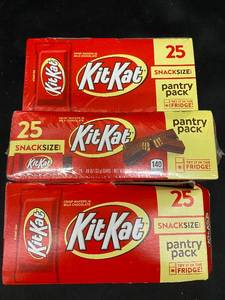 lot 52 image: E - 3-Pack KitKat Snack Size Candy Bars - 25 Count Each