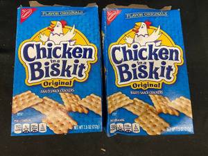 lot 300 image: K - 2 Boxes of Chicken in a Biskit Original Baked Snack Crackers - 7.5 oz Each