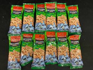 lot 363 image: H - Lot of 12 Emerald Salt & Pepper Cashews 2.5 oz Bags - Best By Sep 2024