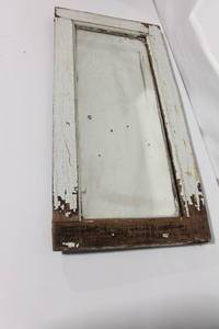 lot 1 image: Vintage Framed Mirror with Distressed Finish
