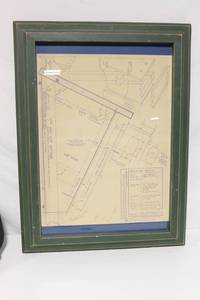 lot 2 image: Framed Architectural Drawing with Material List Suggestions