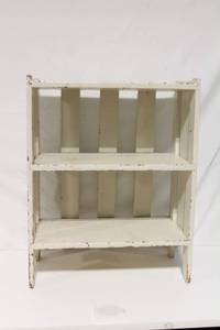 lot 12 image: Vintage White Wooden Shelf Unit with Shelves