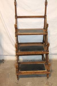 lot 28 image: Vintage Brandt Rolling Display Unit with 3 Shelves