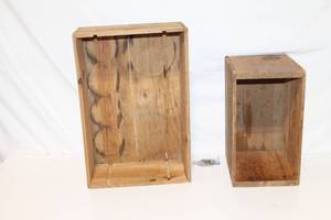 lot 58 image: Set of 2 Vintage Wooden Crates with Distinctive Styling