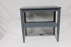 lot 63 image: Vintage Gray Console Table with Shelf