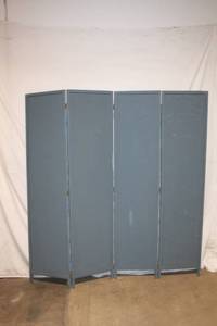 lot 68 image: Four-Panel Folding Room Divider in Blue Finish
