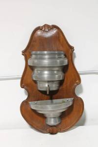 lot 105 image: Vintage Wall-Mounted Water Fountain with Stainless Steel Fixtures