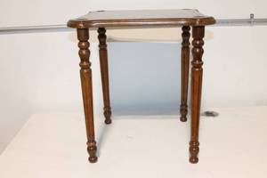 lot 110 image: Vintage Wooden Side Table with Turned Legs