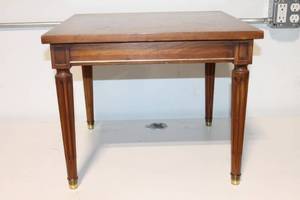 lot 112 image: Vintage Wooden Side Table with Brass Feet