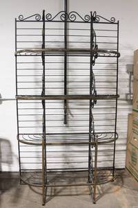 lot 129 image: Vintage Metal Display Rack with Decorative Scrollwork