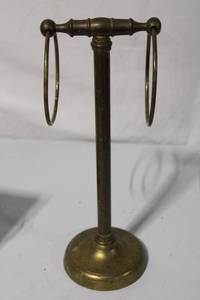 lot 168 image: Vintage Brass Towel Holder with Dual Rings