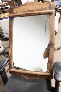 lot 186 image: Vintage Wooden Framed Wall Mirror with Distressed Finish