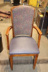 lot 269 image: Used Wooden Armchair with Floral Upholstery
