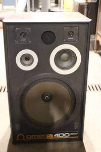 lot 270 image: Omega 400 3-Way Speaker with Walnut Grained Finish