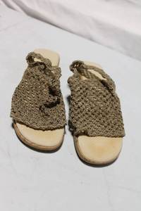 lot 281 image: Womens Size 8 Crochet Slide Sandals with Cork Sole