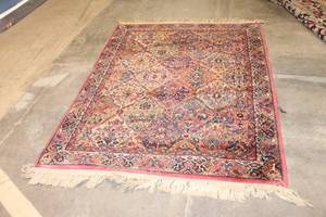 lot 312 image: Vintage Handwoven Persian Area Rug with Fringes - 6 x 9