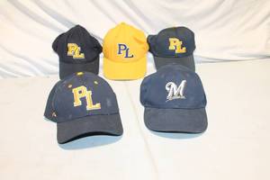 lot 328 image: Lot of 5 Assorted Baseball Caps - Includes MLB and Custom Designs