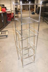 lot 330 image: 4-Tier Chrome Wire Storage Shelf Rack