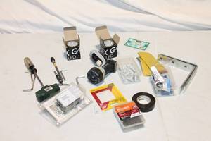 lot 337 image: Mixed Lot of Hardware and Tools - LED Lights, Drywall Tools, Screws, and More