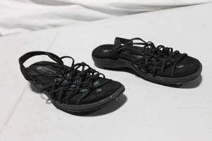 lot 353 image: Used Skechers Black Sandals with Adjustable Straps