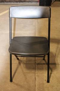 lot 373 image: COSCO Folding Chair - Black Metal Frame with Padded Seat