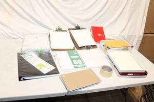 lot 381 image: Office Supply Lot Including Binders, Notebooks, Envelopes, and More