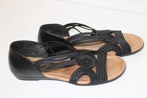 lot 391 image: IMPO Stretch Black Sandals with Memory Foam, Size 7M